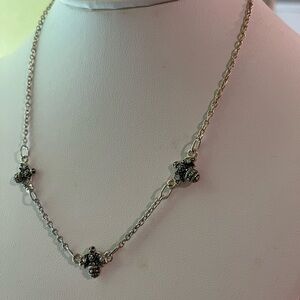 Elegant Sterling Silver Bee Necklace with Moissanite.